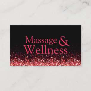 Carte De Visite Chatoyant Rouge Massage Thérapiste Corps Bien-Être