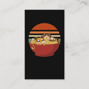 Carte De Visite Chats Anime et nouilles Ramen Japonais accros