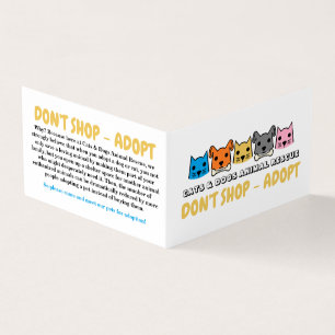 Carte De Visite Chats & Chiens, Adoption d'animaux de compagnie Dé