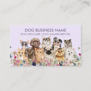 Carte De Visite Chats de chiens pourpres Lilac