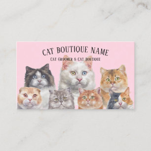 Carte De Visite Chats domestiques roses