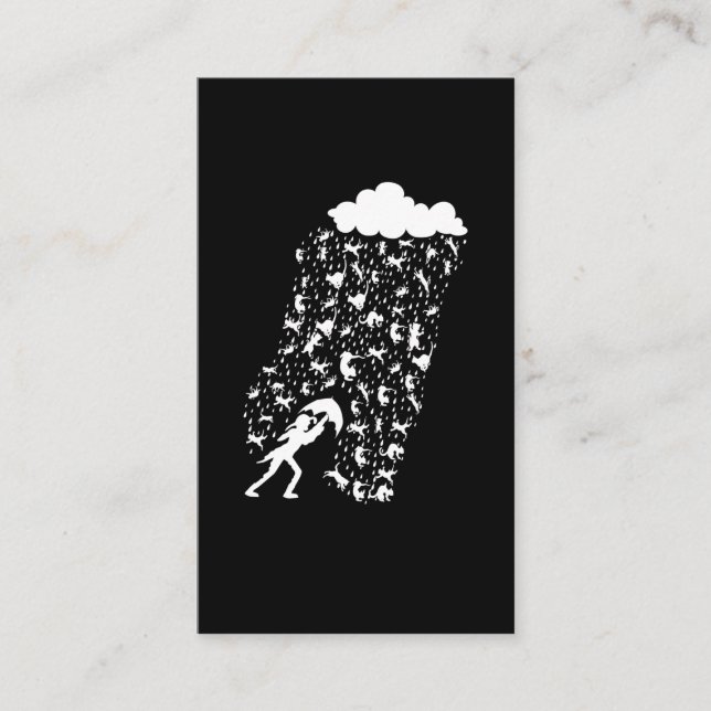 Carte De Visite Chats en pluie Drôle animal Météo Amoureux des cha (Devant)