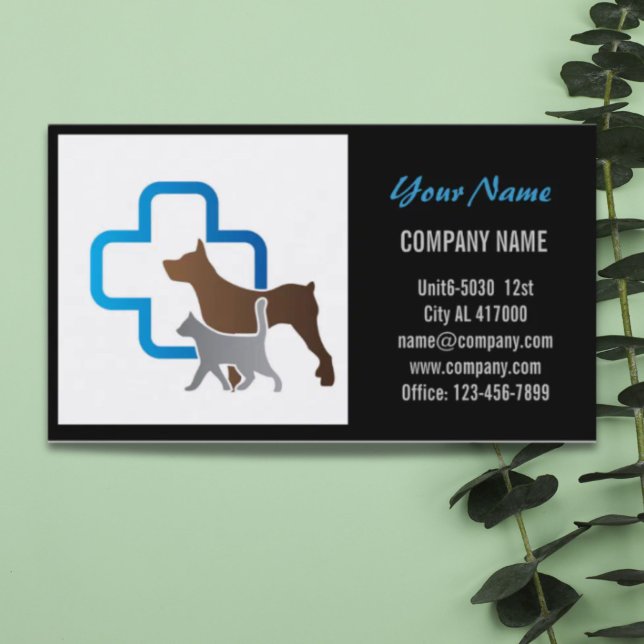 Carte De Visite Chatte chien chat animal sitter animal toiletteur (Cute dog cat pet sitter animal sitter pet groomer business card)