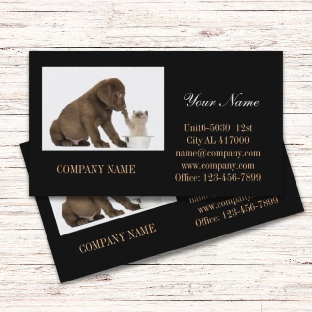 Carte De Visite Chatte chien chat animal sitter animal toiletteur (Cute dog cat pet sitter animal sitter pet groomer business card)