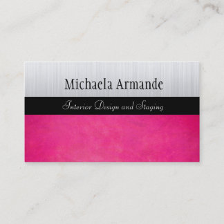 Carte De Visite Chaud rose Argent Classic Sophisticated Business