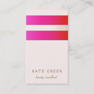 Carte De Visite Chaud rose Girly et Feminine Beauty Consultant