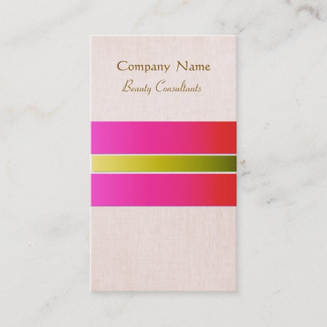 Carte De Visite Chaud rose Girly et Feminine Beauty Consultant (Devant)