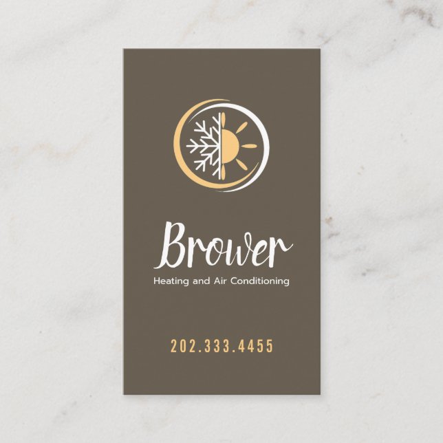 Carte De Visite Chauffage & Climatisation, Refroidissement, Répara (Devant)
