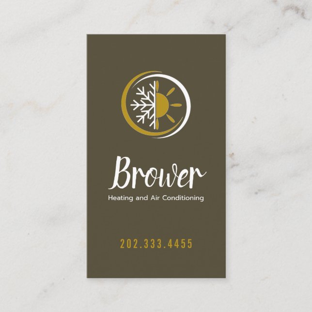 Carte De Visite Chauffage & Climatisation, Refroidissement, Répara (Devant)