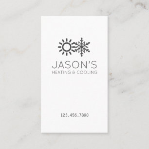 Carte De Visite Chauffage et refroidissement CA moderne HVAC