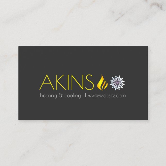 Carte De Visite Chauffage et refroidissement, Climatisation HVAC (Devant)