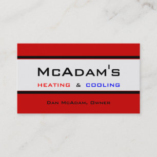 Carte De Visite Chauffage Refroidissement HVAC Pompe de chaleur A/