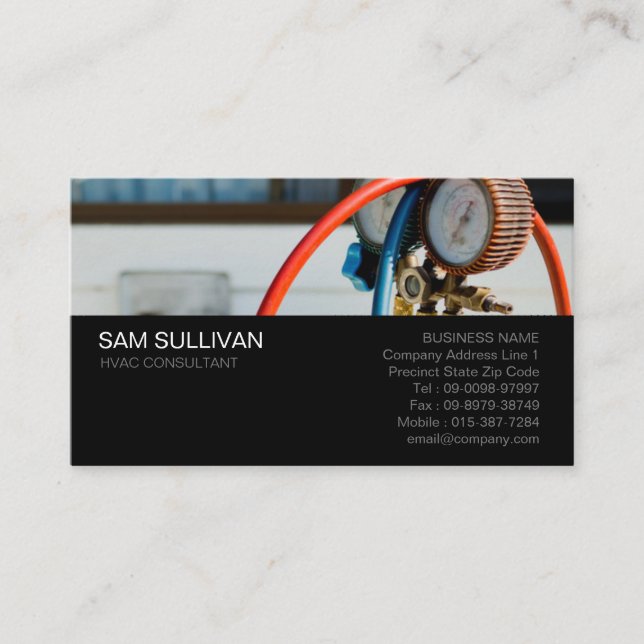 Carte De Visite Chauffage Ventilation Climatisation HVAC (Devant)