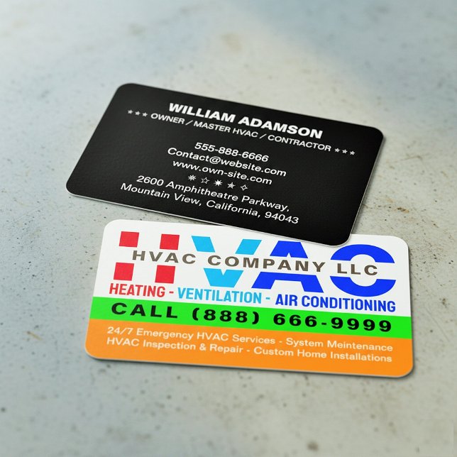 Carte De Visite Chauffage, ventilation et climatisation - Pro (HVAC magnet business cards)