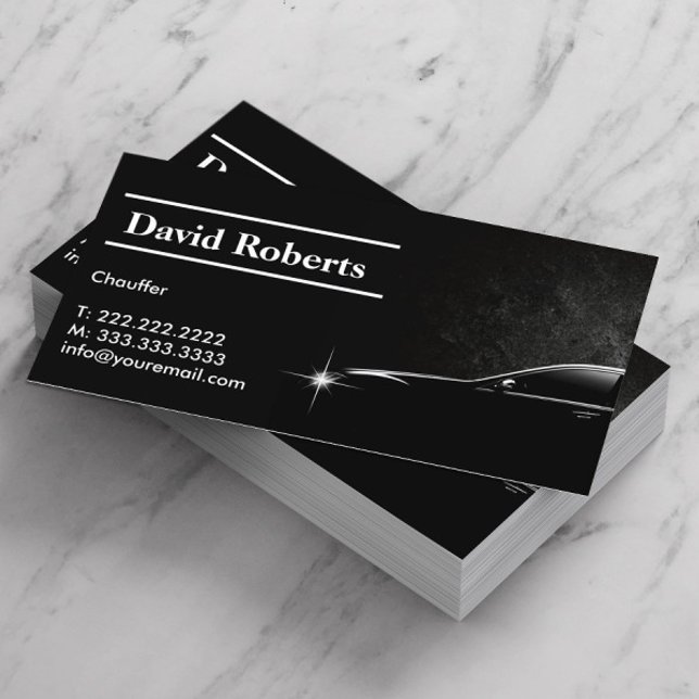 Carte De Visite Chauffeur chauffeur de taxi professionnel foncé (Créateur téléchargé)
