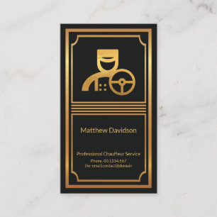 Carte De Visite Chauffeur Chauffeur privé cadre Gold élégant