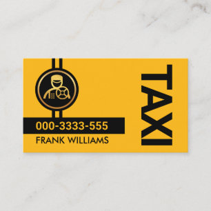 Carte De Visite Chauffeur de cabine de lignes de taxi jaune