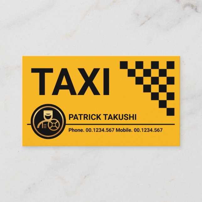 Carte De Visite Chauffeur de cabine pour taxi (Devant)