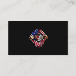 Carte De Visite Chauffeur de camion américain Drapeau Camion