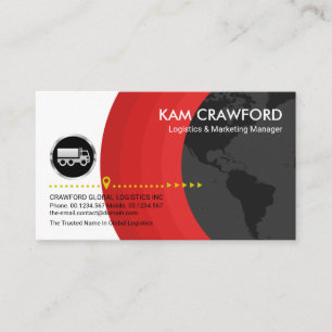 Carte De Visite Chauffeur de logistique de camion argenté Gray Gl