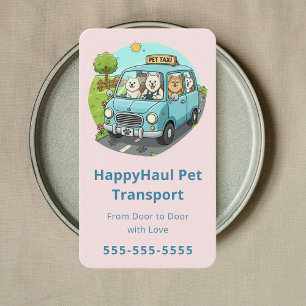 Carte De Visite Chauffeur de Taxi Animalier Professionnel pour Ani