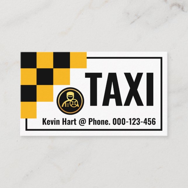Carte De Visite Chauffeur de taxi - Boîtes contrôlées (Devant)