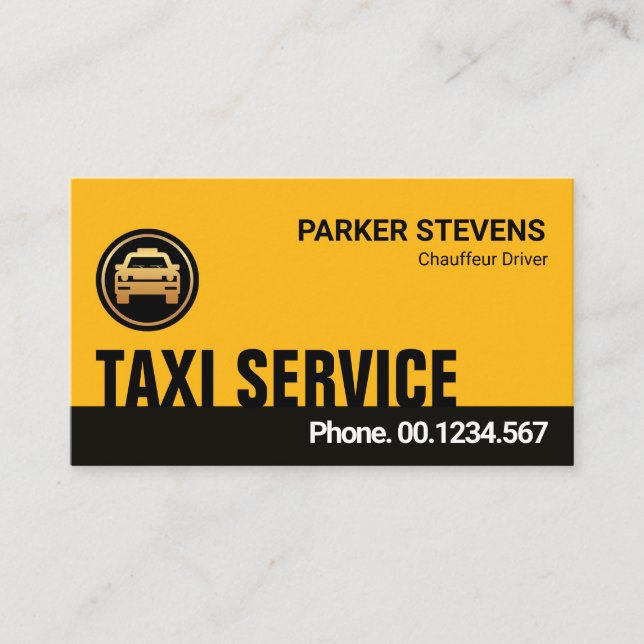 Carte De Visite Chauffeur de taxi Creative Yellow Layers (Devant)