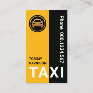 Carte De Visite Chauffeur de taxi élégant Jaune Bande Noire