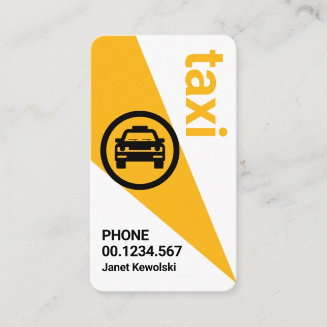 Carte De Visite Chauffeur de taxi Jaune (Devant)