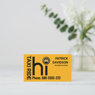 Carte De Visite Chauffeur de taxi jaune HI