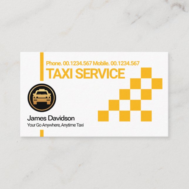 Carte De Visite Chauffeur de taxi moderne Creative Yellow (Devant)
