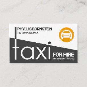 Carte De Visite Chauffeur de taxi privé avec signalisation en tax