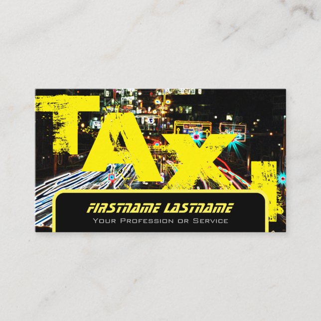 Carte De Visite chauffeur de taxi professionnel chauffeur de taxi  (Devant)