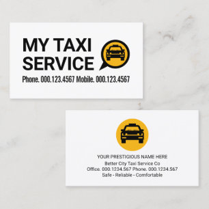 Carte De Visite Chauffeur de Taxi Rétro Simple