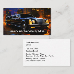 Carte De Visite Chauffeur De Transport De Taxi Limo De Luxe
