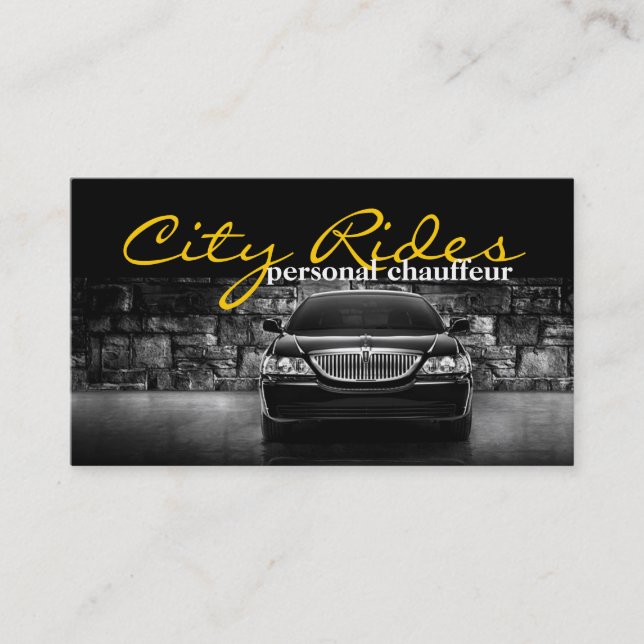 Carte De Visite Chauffeur de voiture de ville de Chauffeur Transpo (Devant)