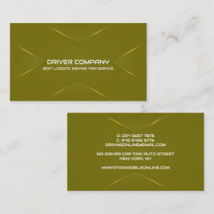 Carte De Visite Chauffeur élégant vert olive