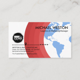 Carte De Visite Chauffeur logistique de camions argentés en couch