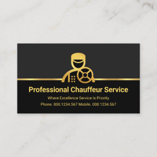 Carte De Visite Chauffeur Or Sur Couches Noires Grises