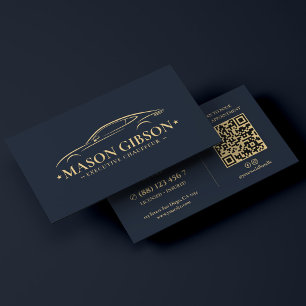 Carte De Visite Chauffeur privé élégant Conducteur de voiture Deep
