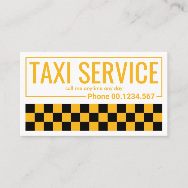 Carte De Visite Chauffeur simple de contrôle de taxi à la frontièr (Devant)