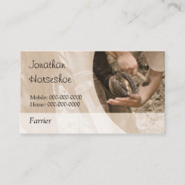 Carte De Visite Chaussant un cheval, avec un inverse vide