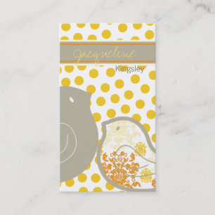 Carte De Visite Chaussettes douces et jaunes en damas Pois Whimsic