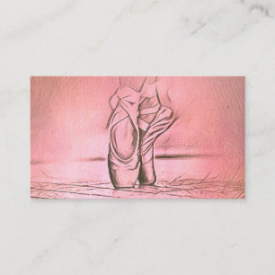 Carte De Visite Chaussons de ballet personnalisés roses et mignons