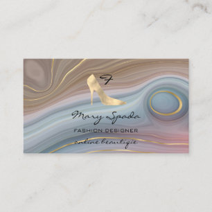 Carte De Visite Chaussures Monogram Faux Gold Heels Logo Shop QR