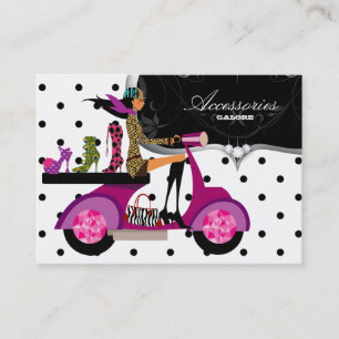 Carte De Visite Chaussures Scooter Girl Handbag Dots mode
