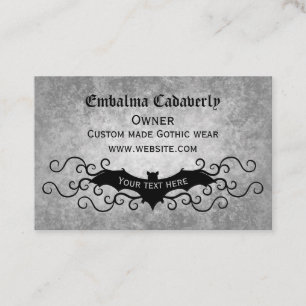 Carte De Visite Chauve-souris victorienne gothique avec des tourbi