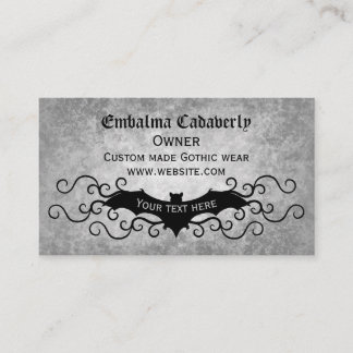 Carte De Visite Chauve-souris victorienne gothique avec tourbillon