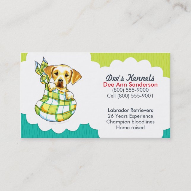 Carte De Visite Chaux Turquoise de chaux pour chien du laboratoire (Devant)