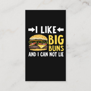 Carte De Visite Cheeseburger Bun Lover Foodie Funny Food Joker